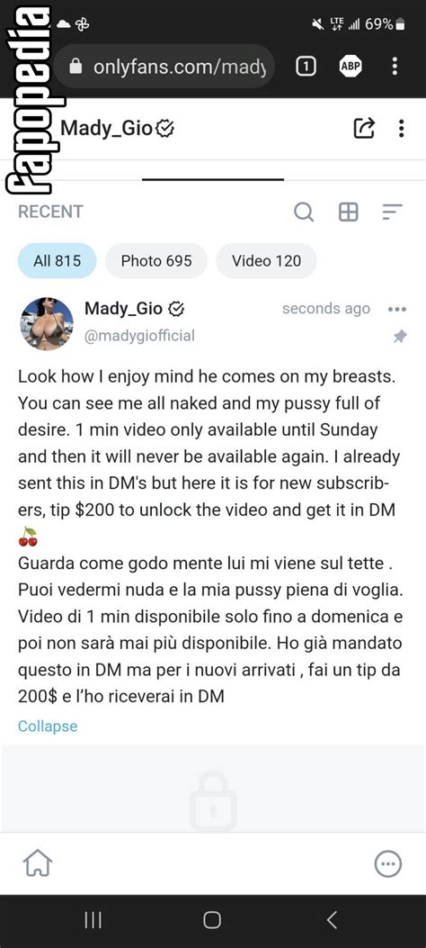 mady gio naked|Mady Gio Nude Camping POV Video Leaked